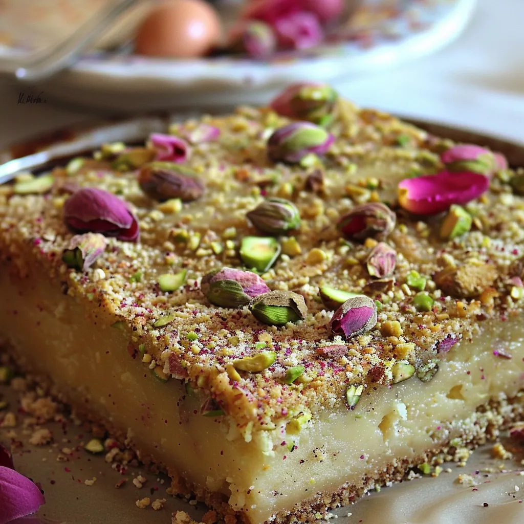 Basboussa Pistache et Rose : Inspiration Ottolenghi