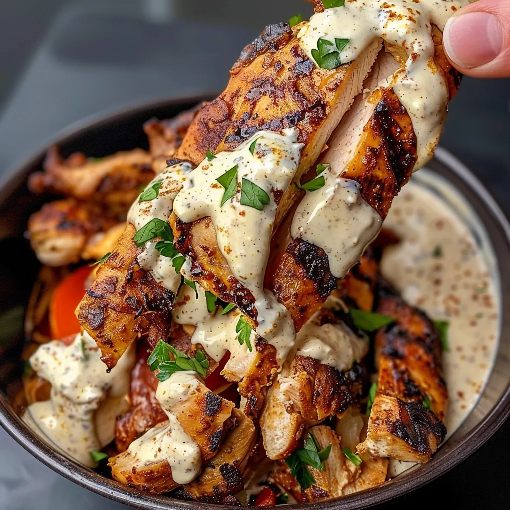 Poulet Shawarma Sauce Onctueuse à l'Ail