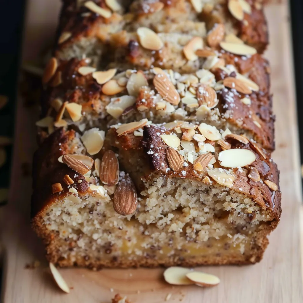 Pain aux bananes avec garniture d'amandes