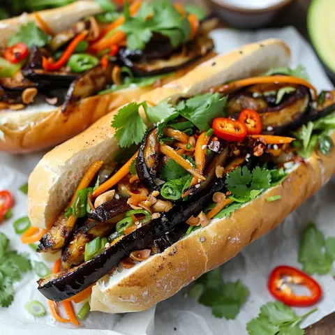 Sandwich à l'Aubergine et Citronnelle