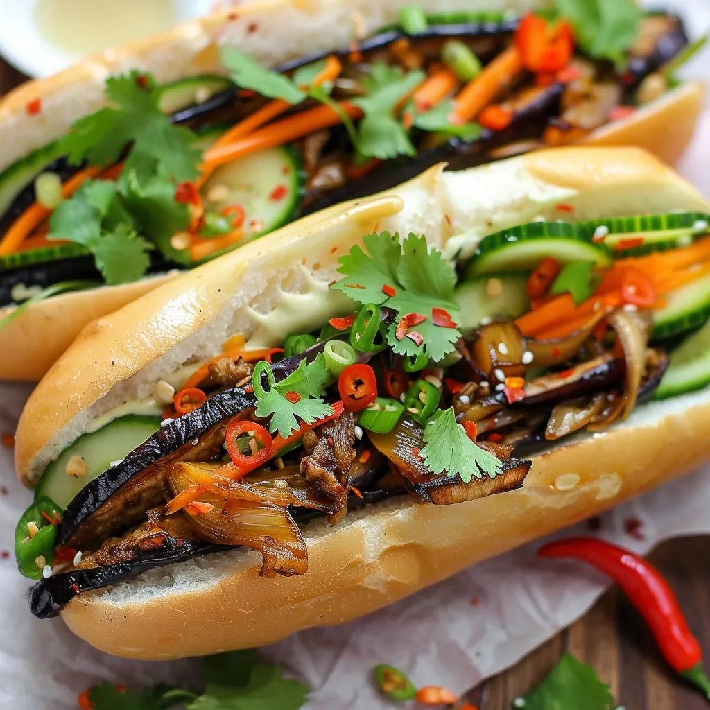Banh Mi Végétarien à l'Aubergine et à la Citronnelle - Recette Facile