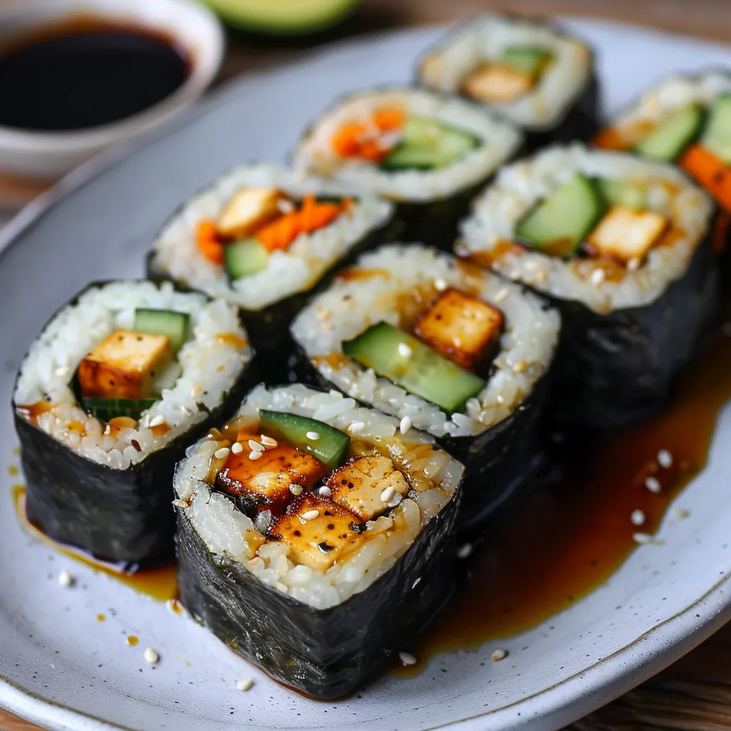 Rouleaux de Sushi Végétariens au Tofu Teriyaki Maison