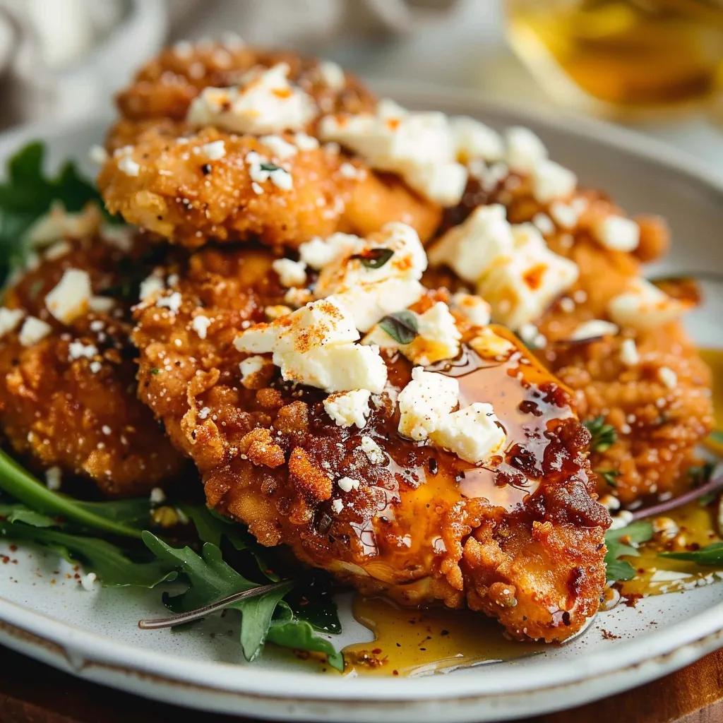 Poulet Savoureux au Feta et Miel Piquant