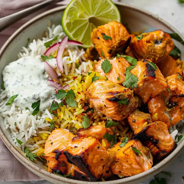 Délicieux Bols de Saumon Tandoori Rapide