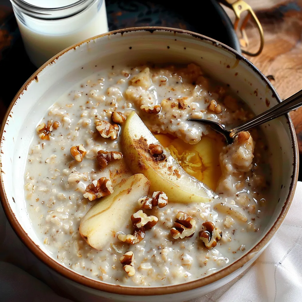 Délicieux Porridge Earl Grey avec Poires et Miel