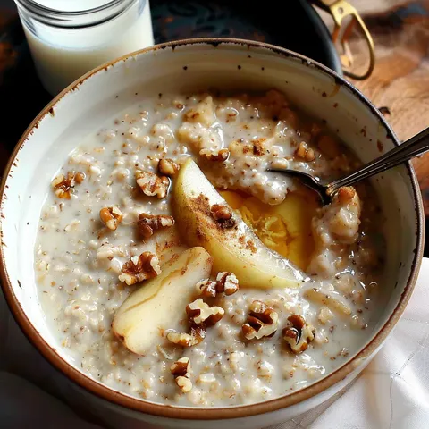 Délicieux Porridge Earl Grey avec Poires et Miel