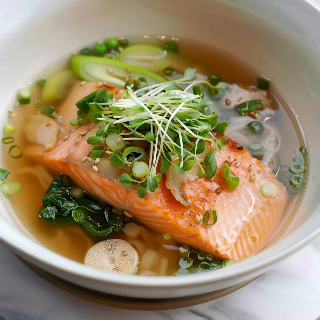Saumon Sauvage Poché au Miso - Japonnais Raffiné