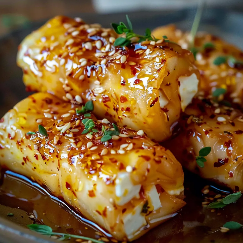 Rouleaux de Feta Frits au Miel Pimenté - Recette d'Apéritif Facile