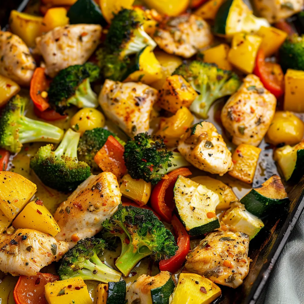Poulet Rôti aux Légumes sur Plaque