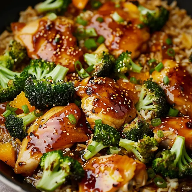 Un plat de Poulet à l'Orange et Brocoli Facile à préparer