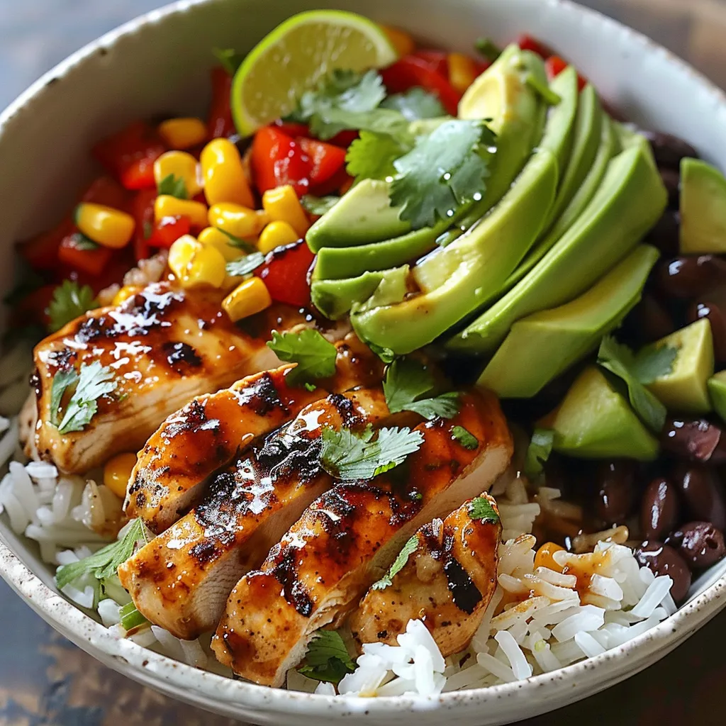 Bols de Riz au Poulet Miel et Chipotle