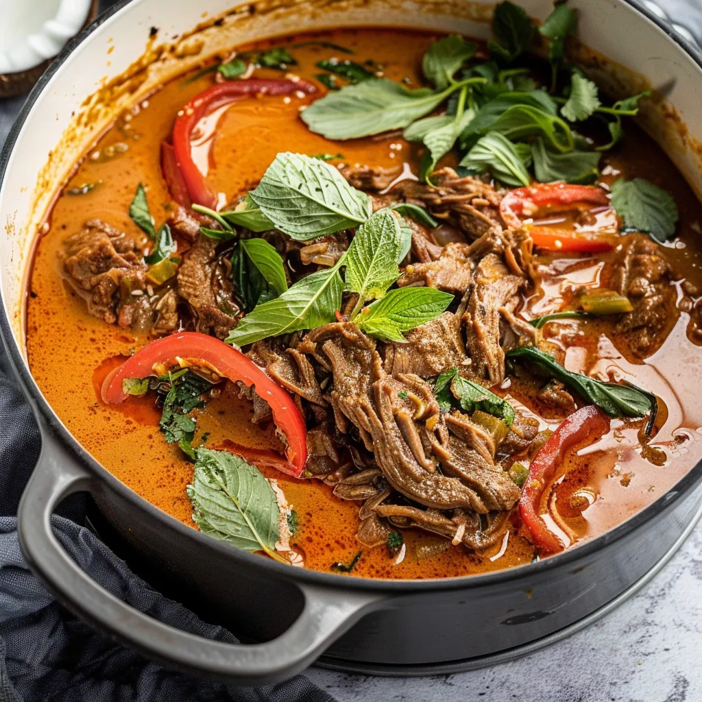 Délicieux Boeuf Tendre au Curry Rouge