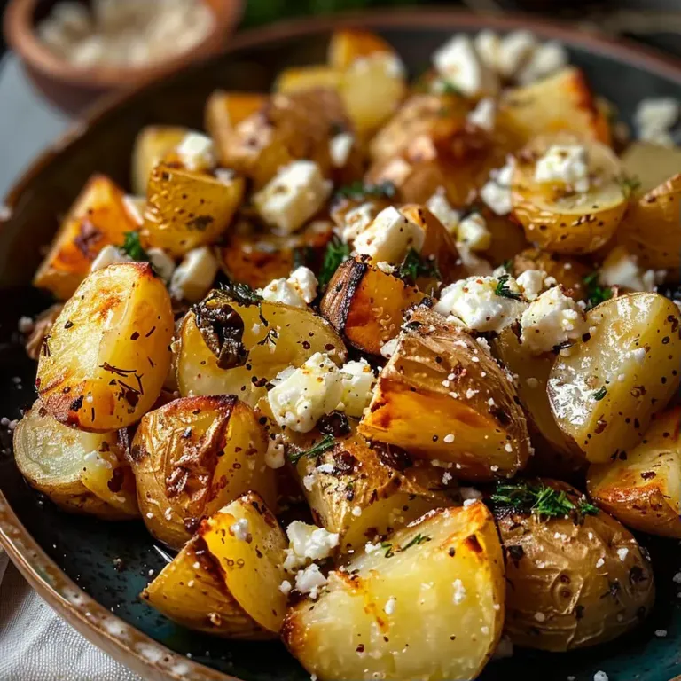 Pommes de terre rôties au feta : recette méditerranéenne