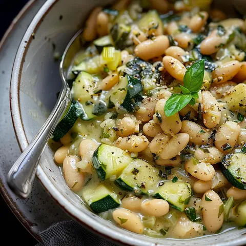 Courgettes Crémeuses aux Haricots Blancs
