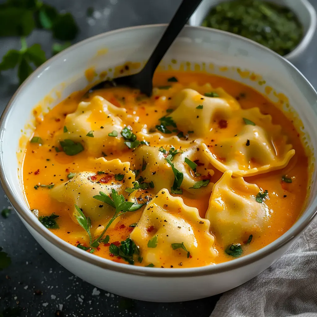 Raviolis au Curry en Soupe