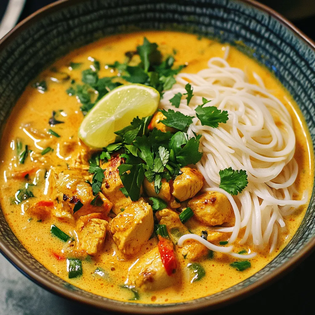 Khao Soi au Poulet : Une Soupe Thaï Savoureuse