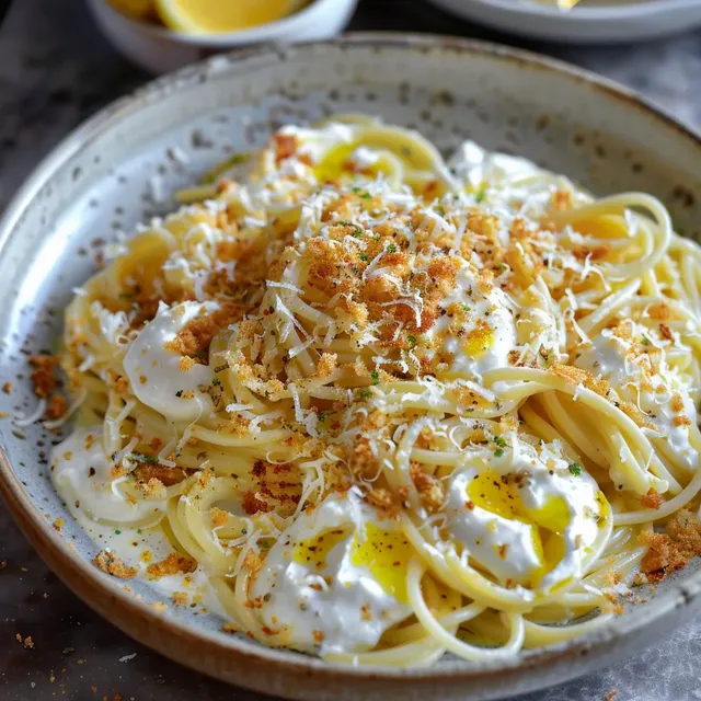 Capellini au Fromage, Citron et Chapelure Dorée