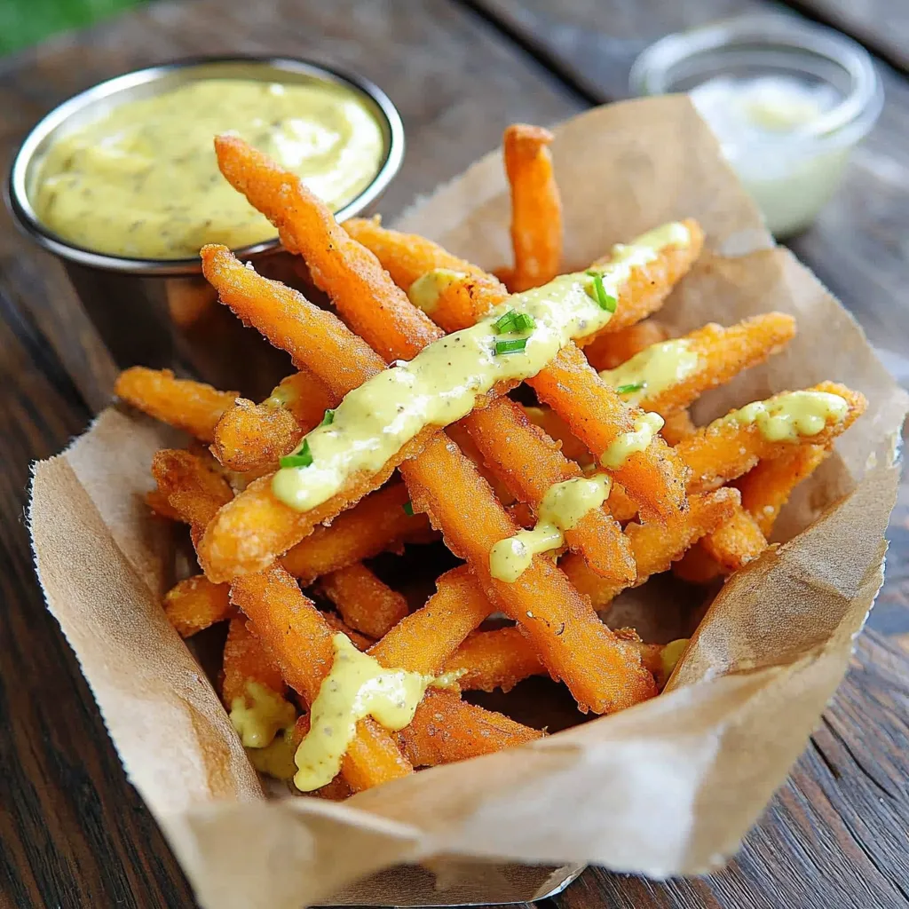 Frites de patates douces tempura : Recette créative