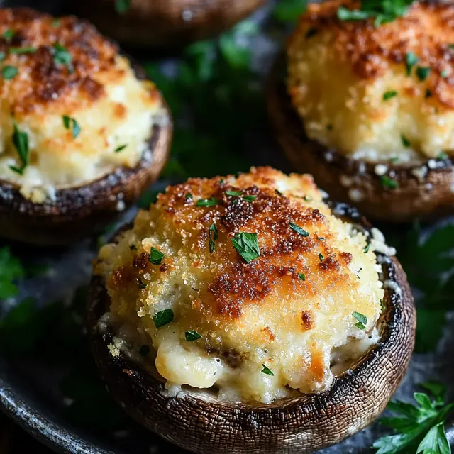 Champignons Garnis au Parmesan et Ail