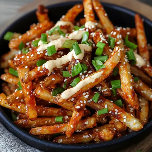 Frites Épicées avec de l'Ail et du Sésame
