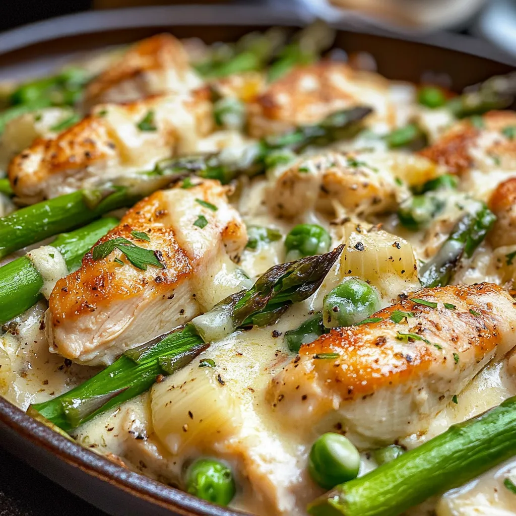 César au poulet et asperges