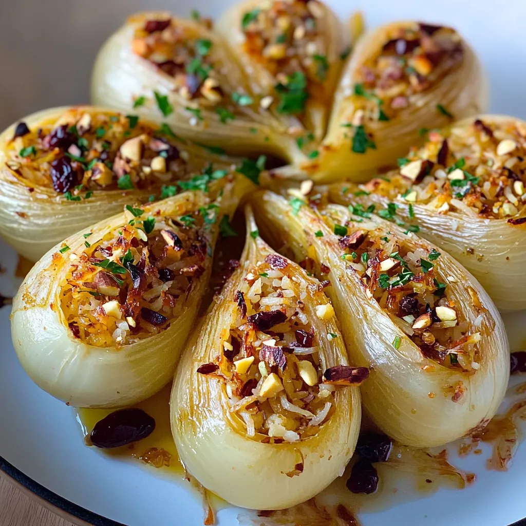 Oignons farcis au riz parfumé méditerranéen
