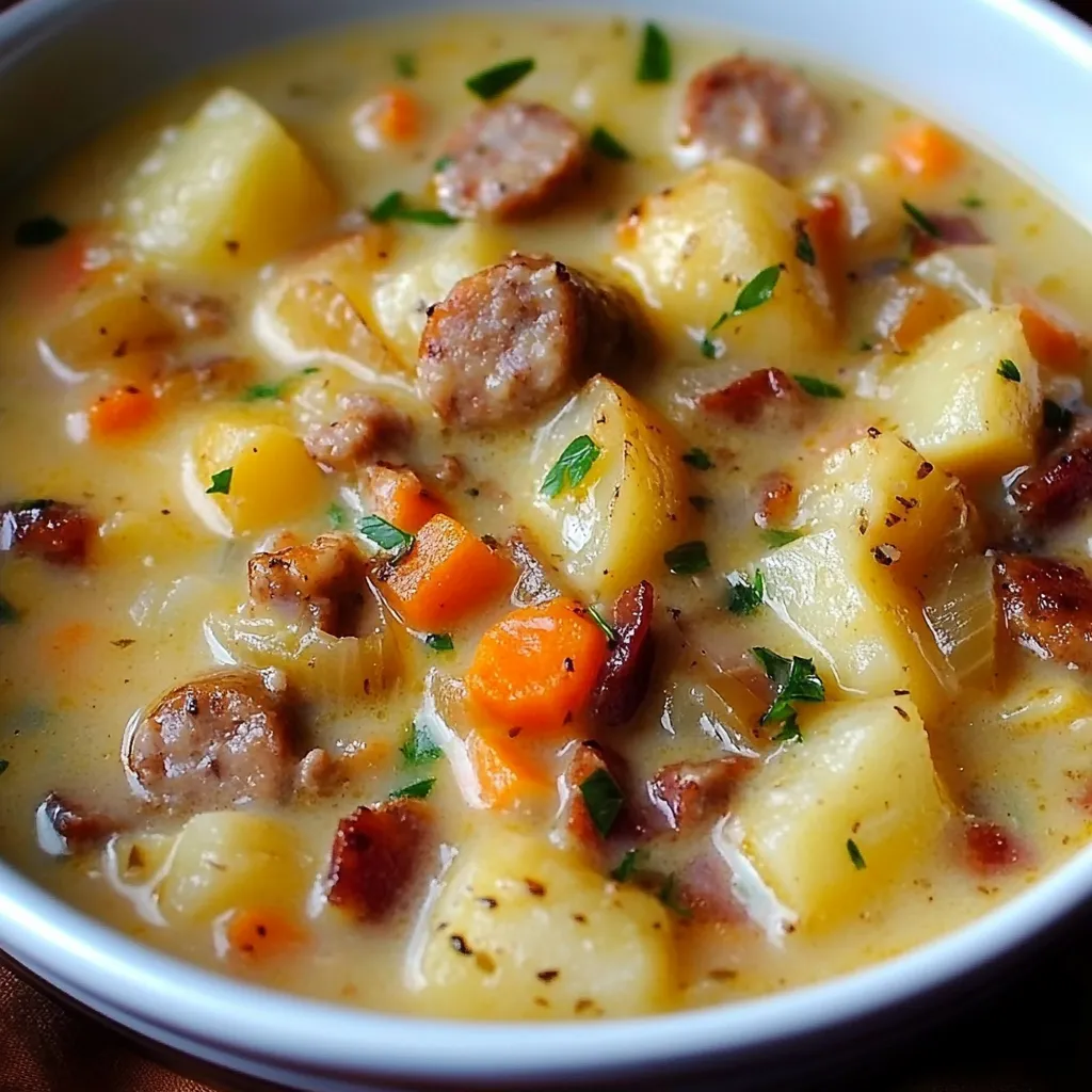Soupe pommes de terre saucisse familiale