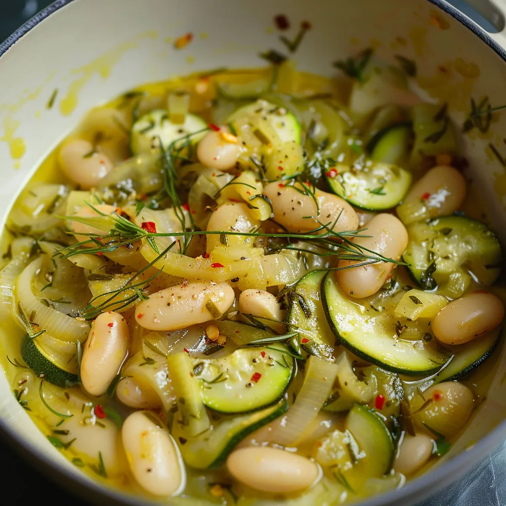 Haricots Blancs et Courgettes Marinées
