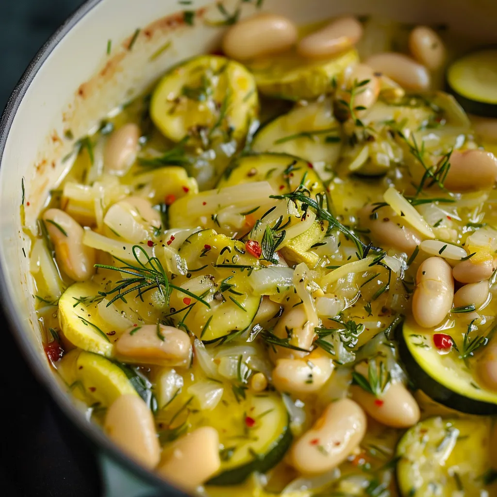 Haricots Blancs et Courgettes Marinées Végé