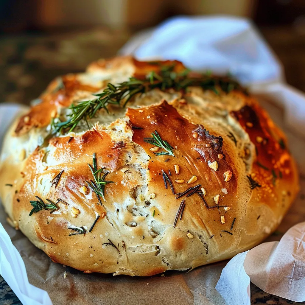 Pain Rustique à l'Ail et au Romarin - Facile et Gourmand