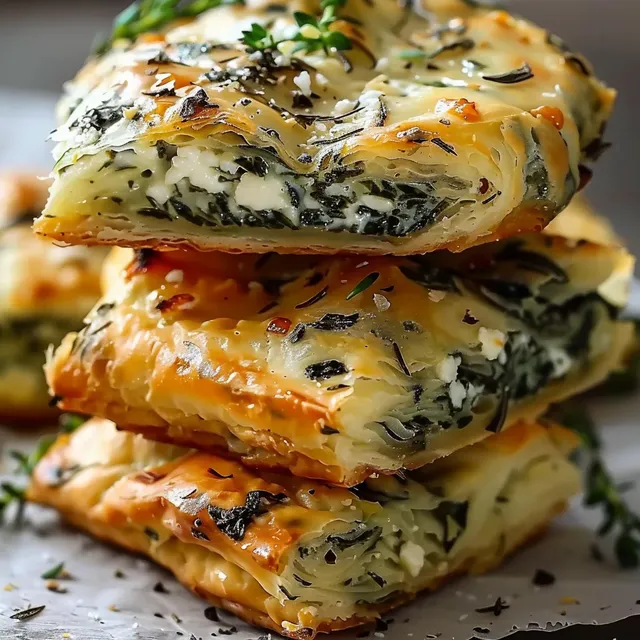Spanakopita garnie d'épinards et feta