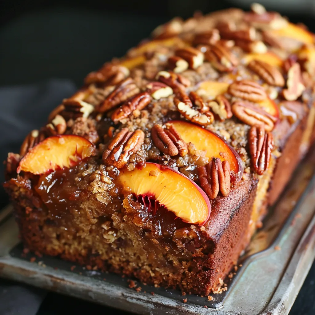 Cake pêches noix de pécan ultra gourmand