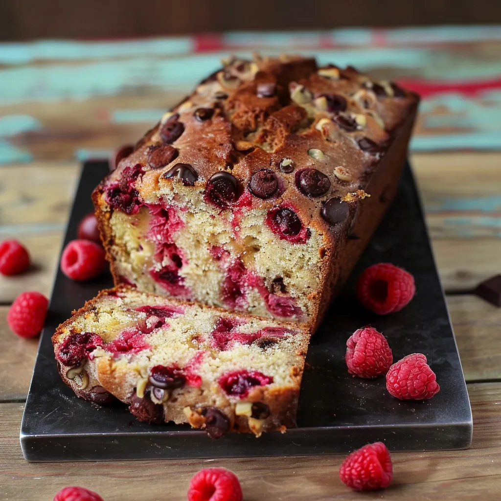 Cake Banane Chocolat Framboises – Grosse gourmandise