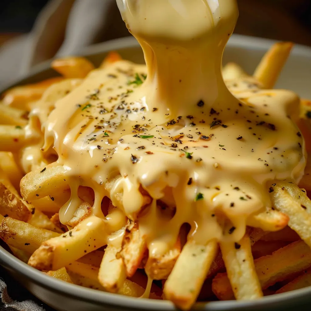 Nappage onctueux au fromage pour frites croustillantes