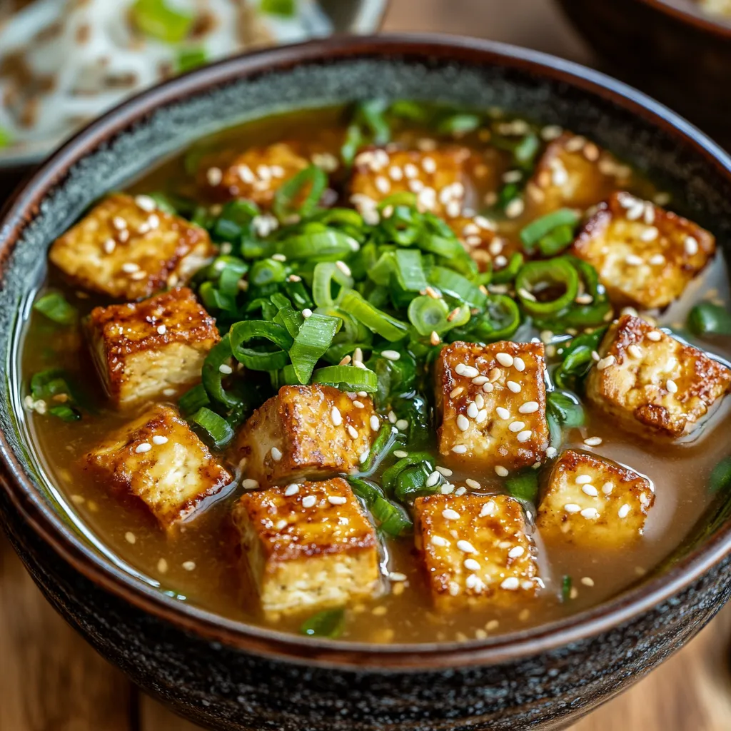 Bol miso gingembre et tofu doré - version rapide