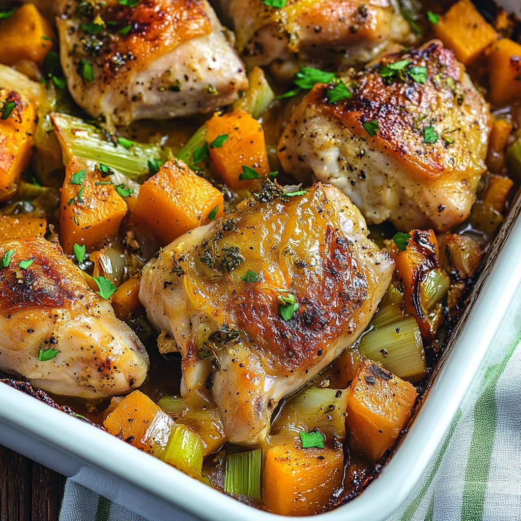 Poulet, poireaux et butternut version gratinée