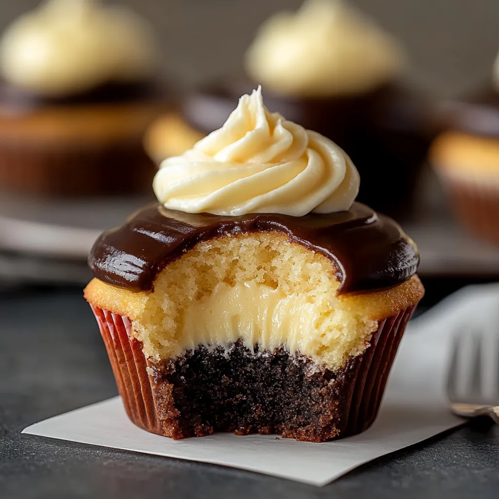 Délicieux cupcakes à la Boston Cream Pie