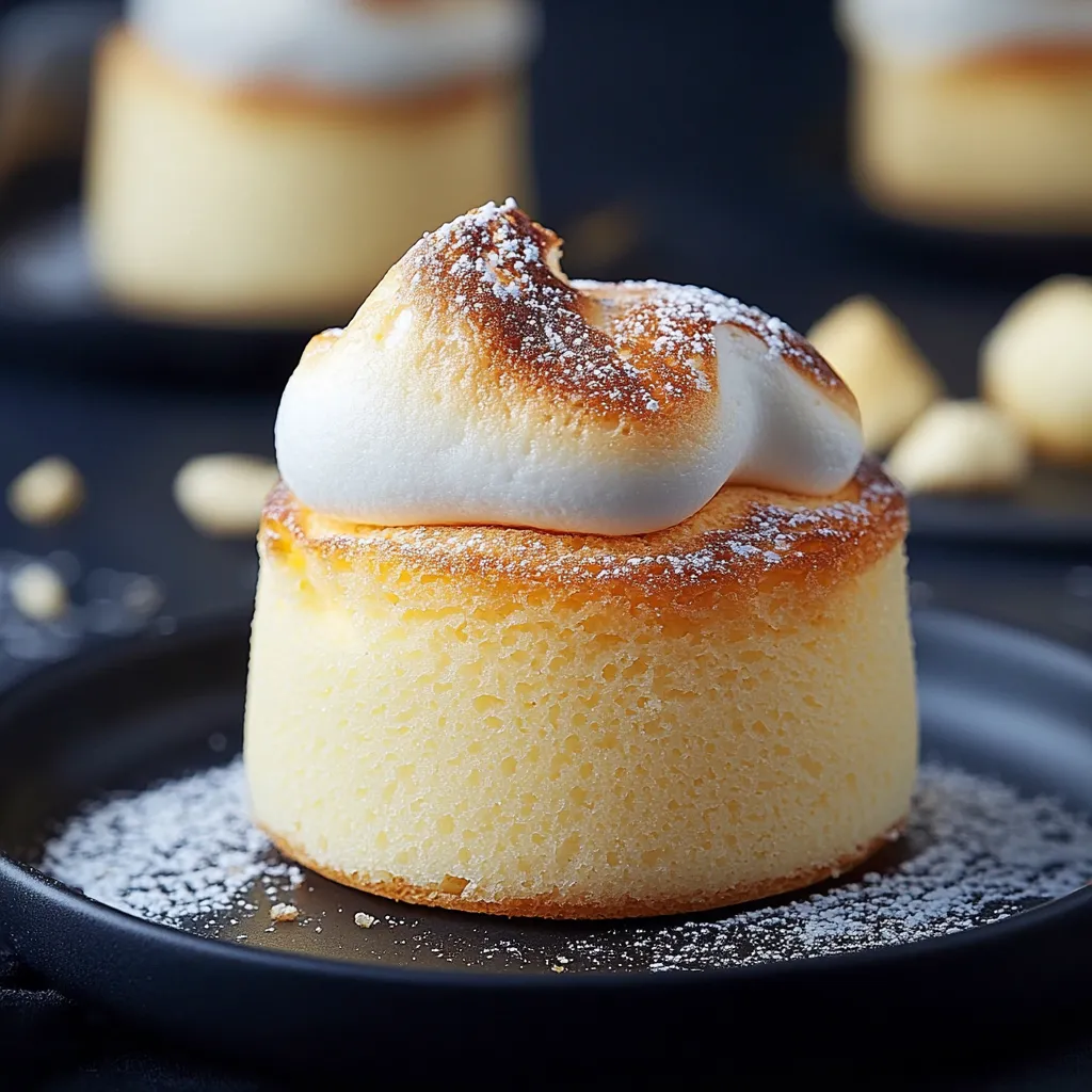 un soufflé à la vanille gonflé et doré