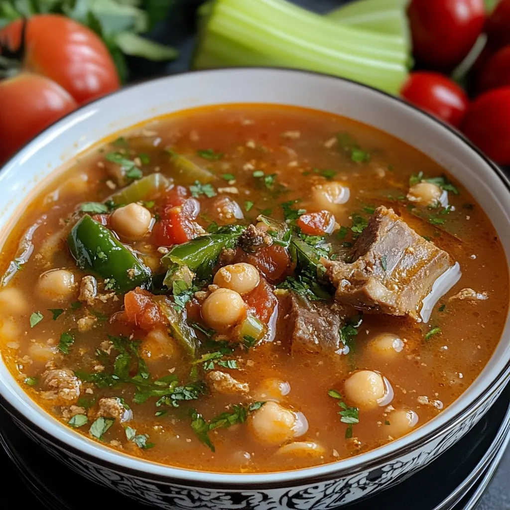 Dans un grand bol, cette soupe algérienne au frik et à l’agneau vous réchauffe en profondeur