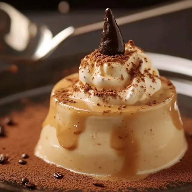 Pudding Café avec Crème et Mousse Légère