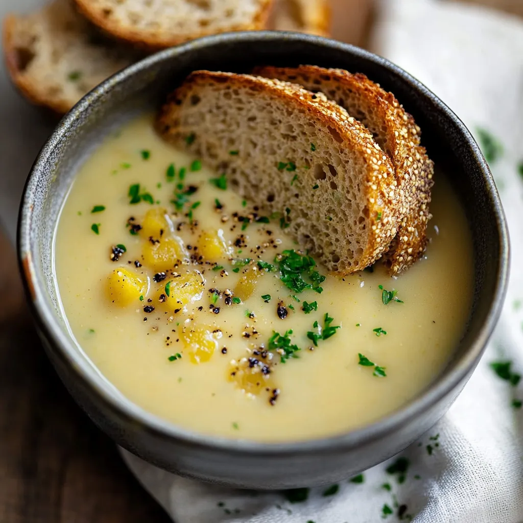 Soupe Irlandaise pleine de légumes, pommes de terre et brocoli