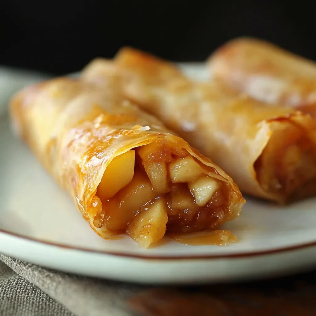 Rouleaux dorés au four fourrés pommes et cannelle