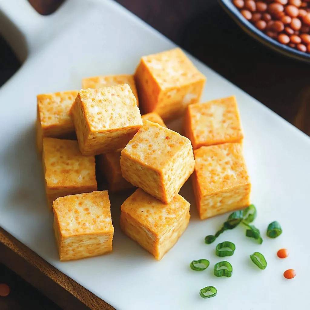 Un tofu bluffant à base de lentilles, rien de plus, prêt en un rien de temps sans soja