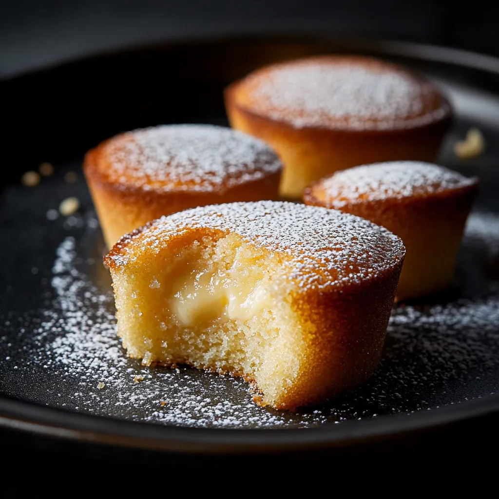 Petit gâteau doux imbibé d’une sauce chaude au beurre et vanille avec un air de réconfort
