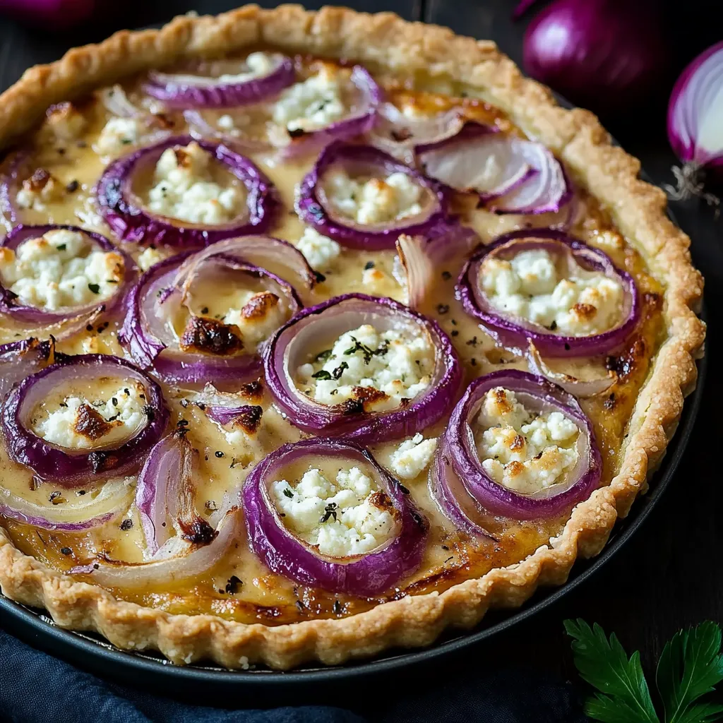 Douce tarte d’oignons et fromage blanc