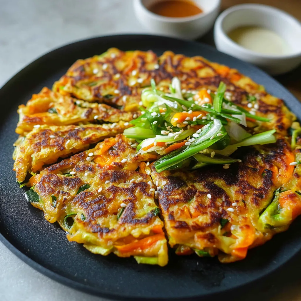 Pancakes coréens vegan aux légumes hyper gourmands