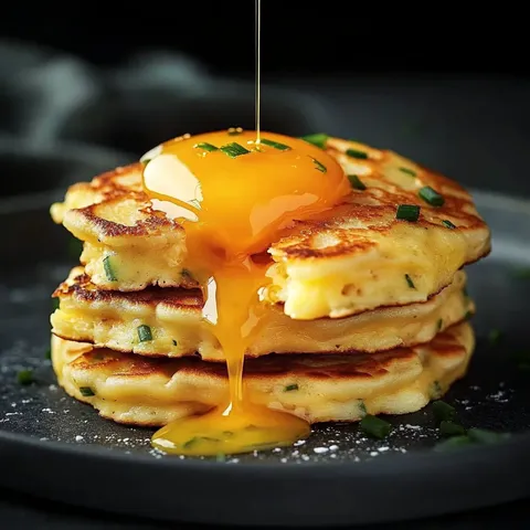 Tendres pancakes fromage ciboulette