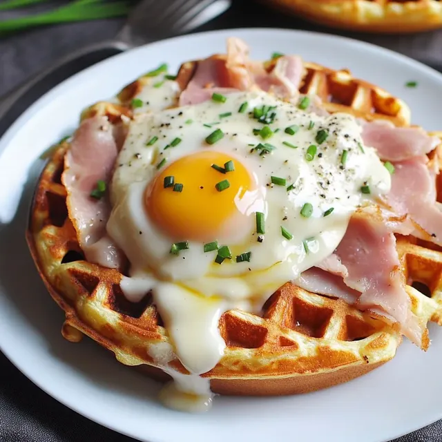 Savoureuses gaufres Croque Madame