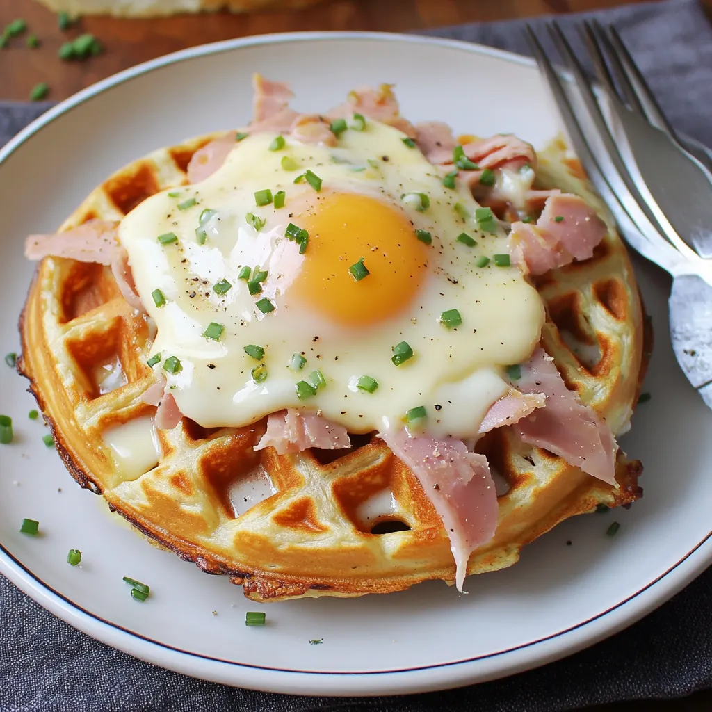 Gaufres Croque Madame raffinées et gourmandes à faire maison