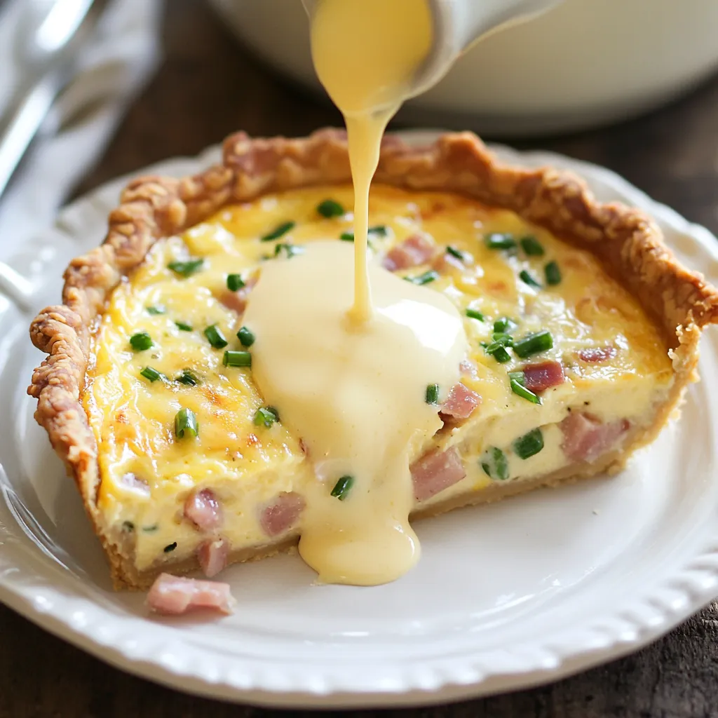 Tarte généreuse façon œufs Bénédicte et sauce hollandaise